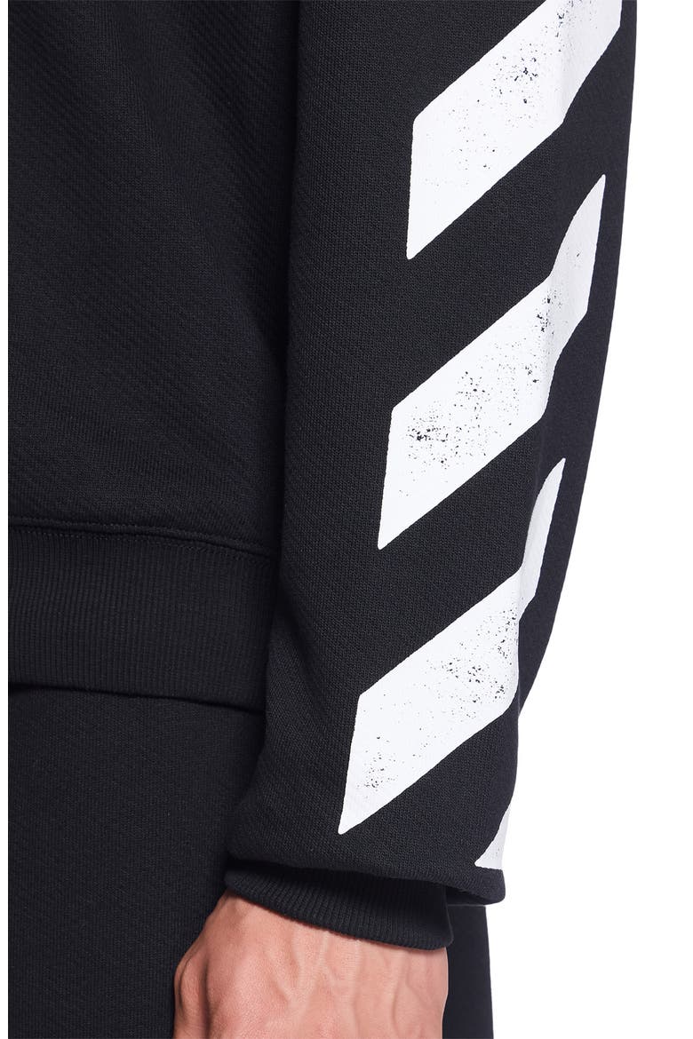 Diagonal Stripe Logo Cotton French Terry Graphic Sweatshirt, Alternate, color, BLACK