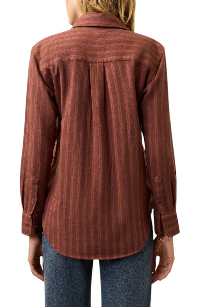 Faherty Nazaré Relaxed Flannel Button-Up Shirt, Alternate, color, Cliff Walk Stripe