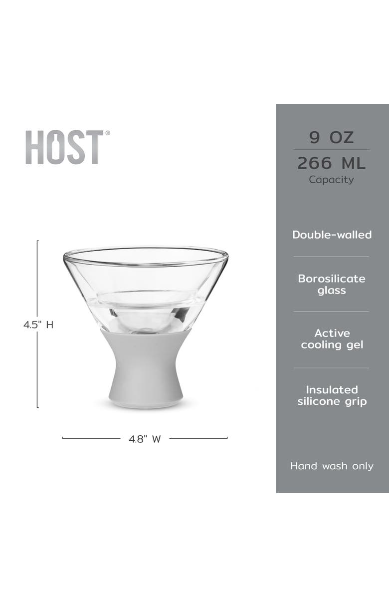 HOST Glass FREEZE Martini Cooling Cup Set of 2, Alternate, color, Gray