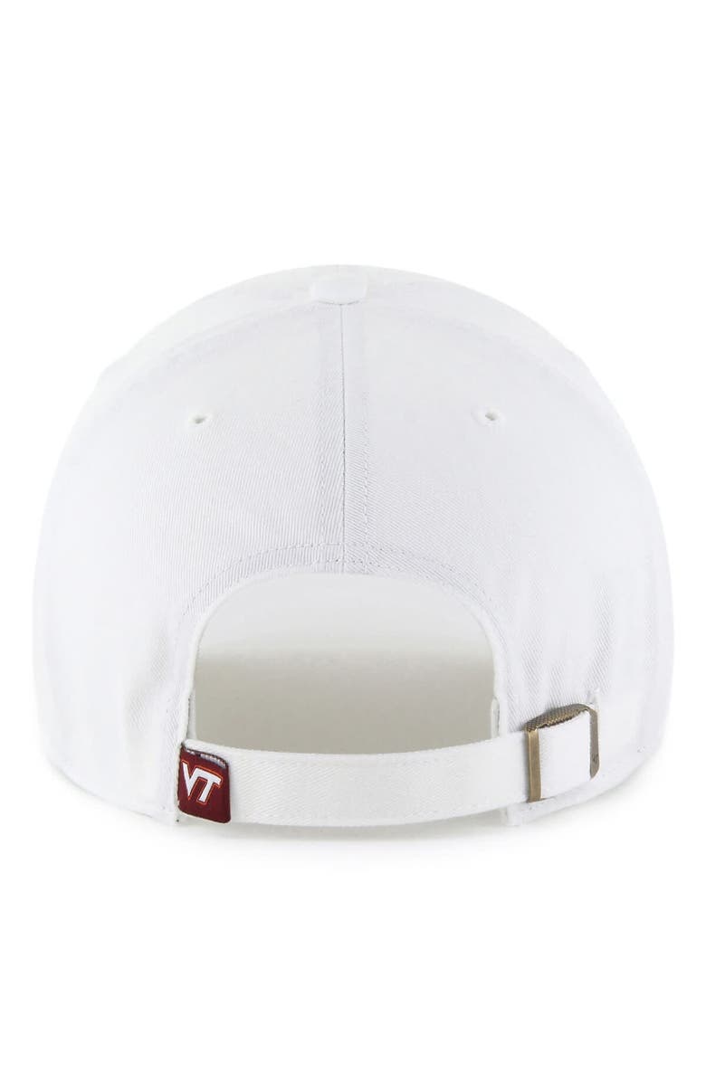 '47 Men's '47 White Virginia Tech Hokies Clean Up Adjustable Hat, Alternate, color, White