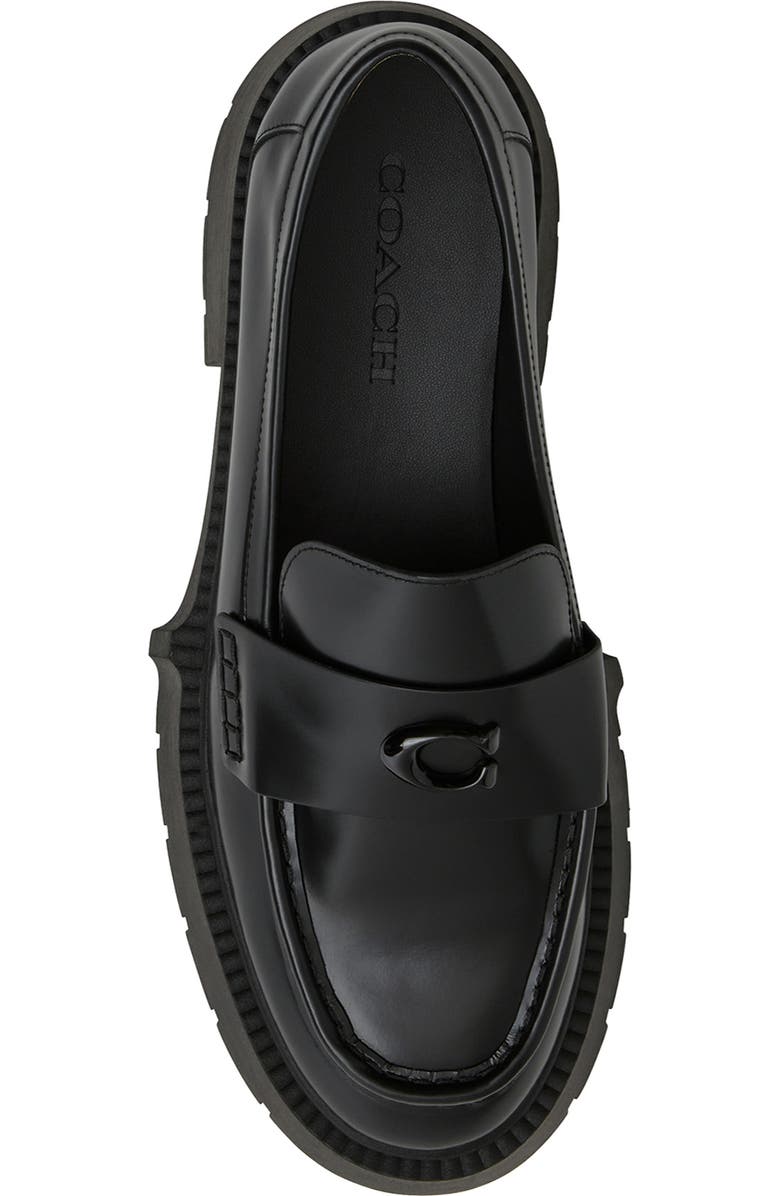 COACH Leah Platform Loafer, Alternate, color, Charcoal Black