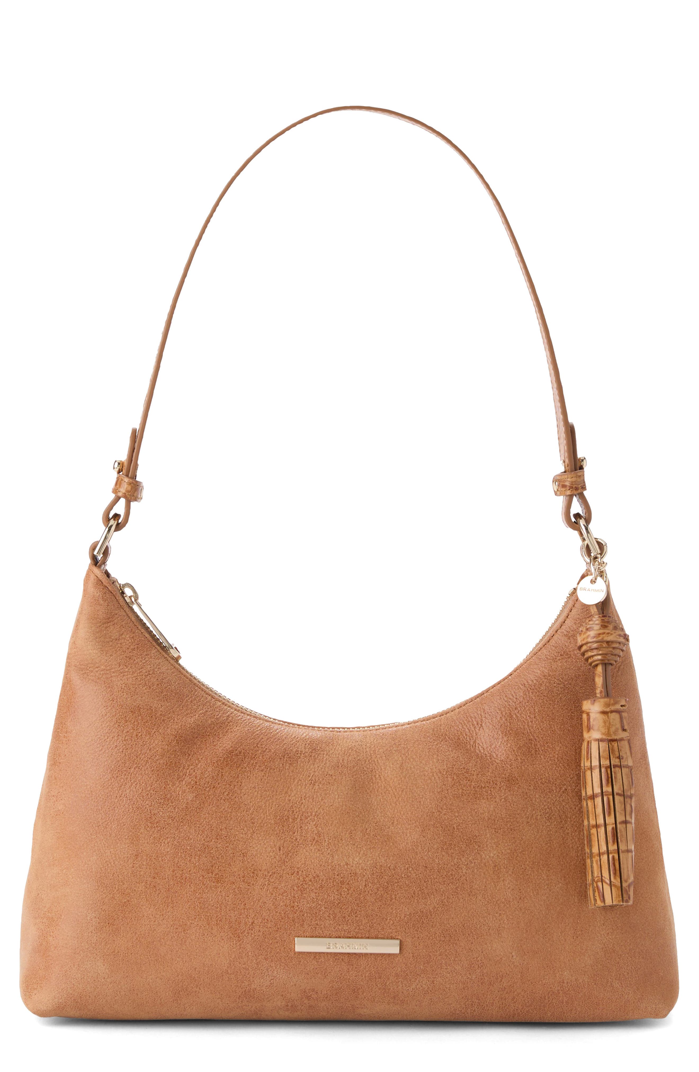 Brahmin Olivia Leather Shoulder Bag, Main, color, Tan