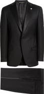 Heritage Gold Notched Lapel Black Wool Tuxedo