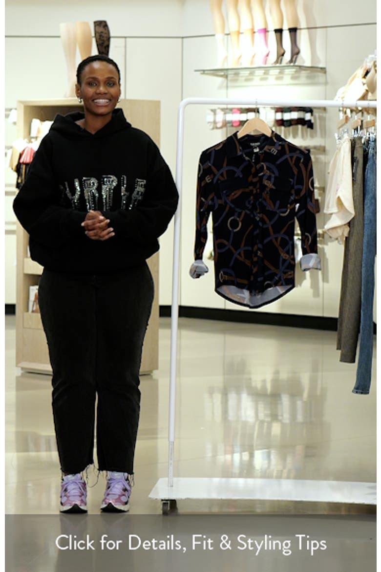 Classic Chain Print Stretch Jersey Knit Button-Up Shirt video