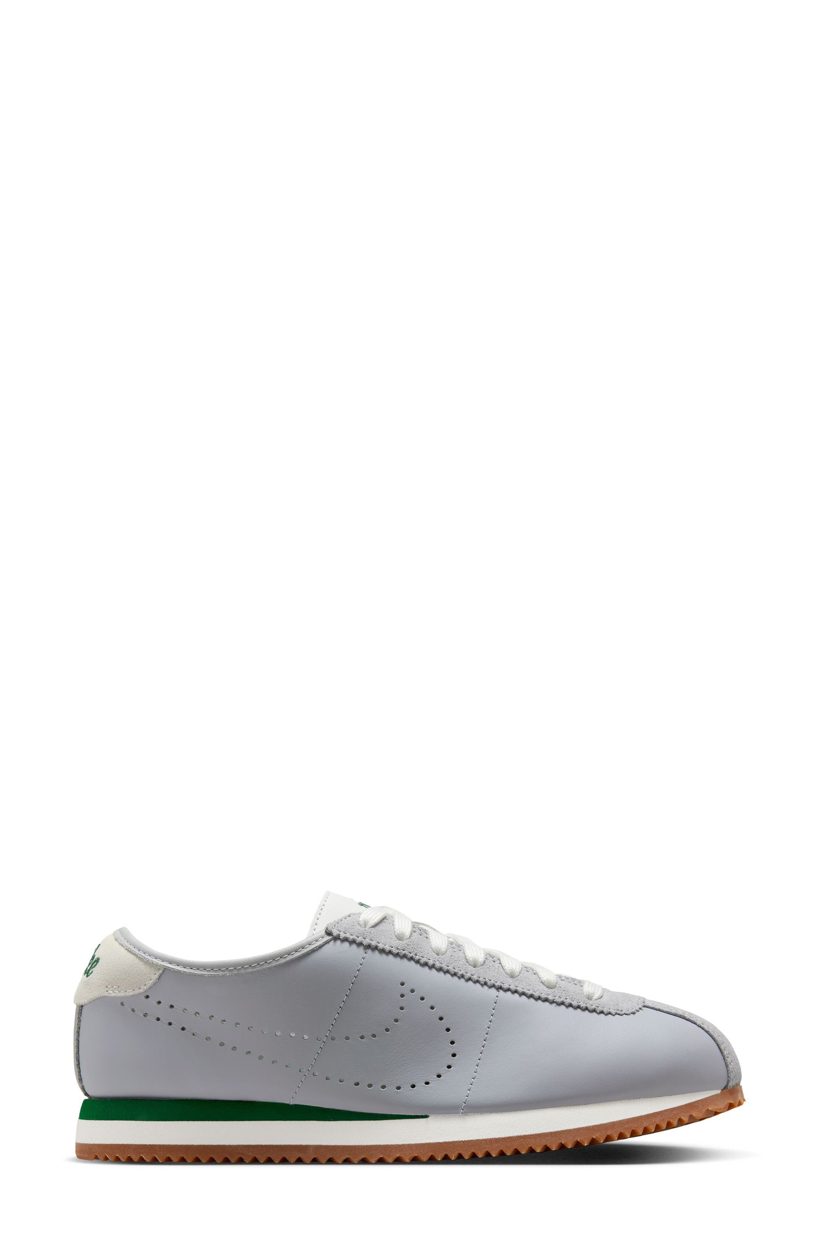 Nike Cortez Leather Sneaker, Alternate, color, 001 Wlfgry/Sprtgn