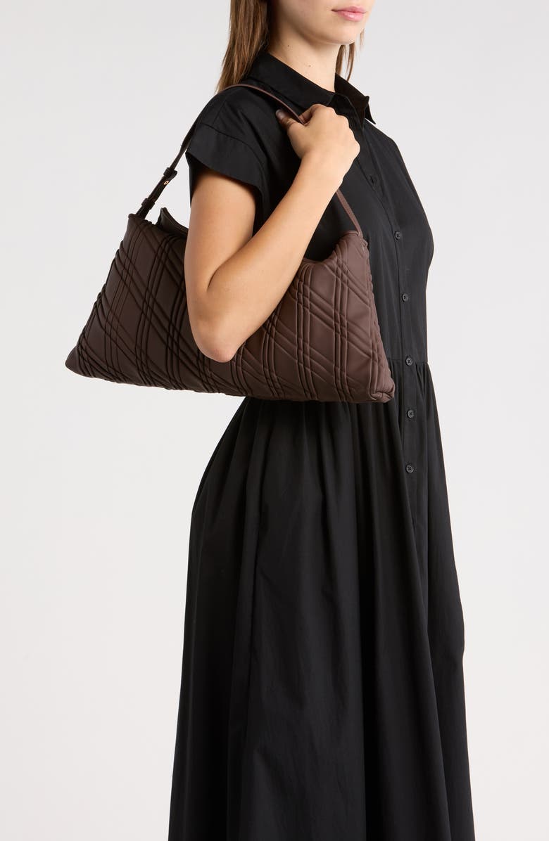 Sam Edelman Peddy Faux Suede Shoulder Bag, Alternate, color, Dark Brown