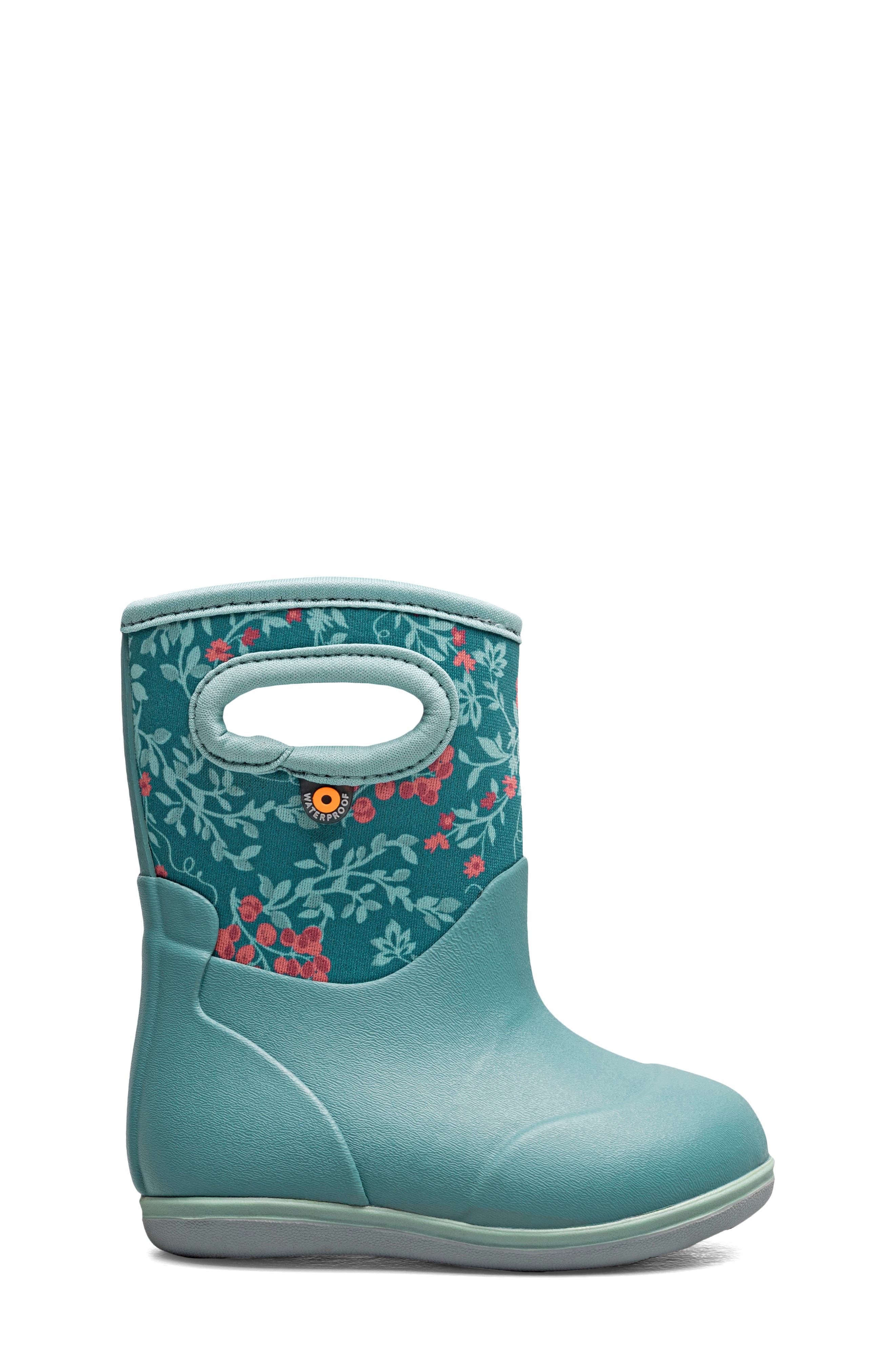 Kids' Baby Classic Demure Floral Rain Boot, Alternate, color, MIST BLUE
