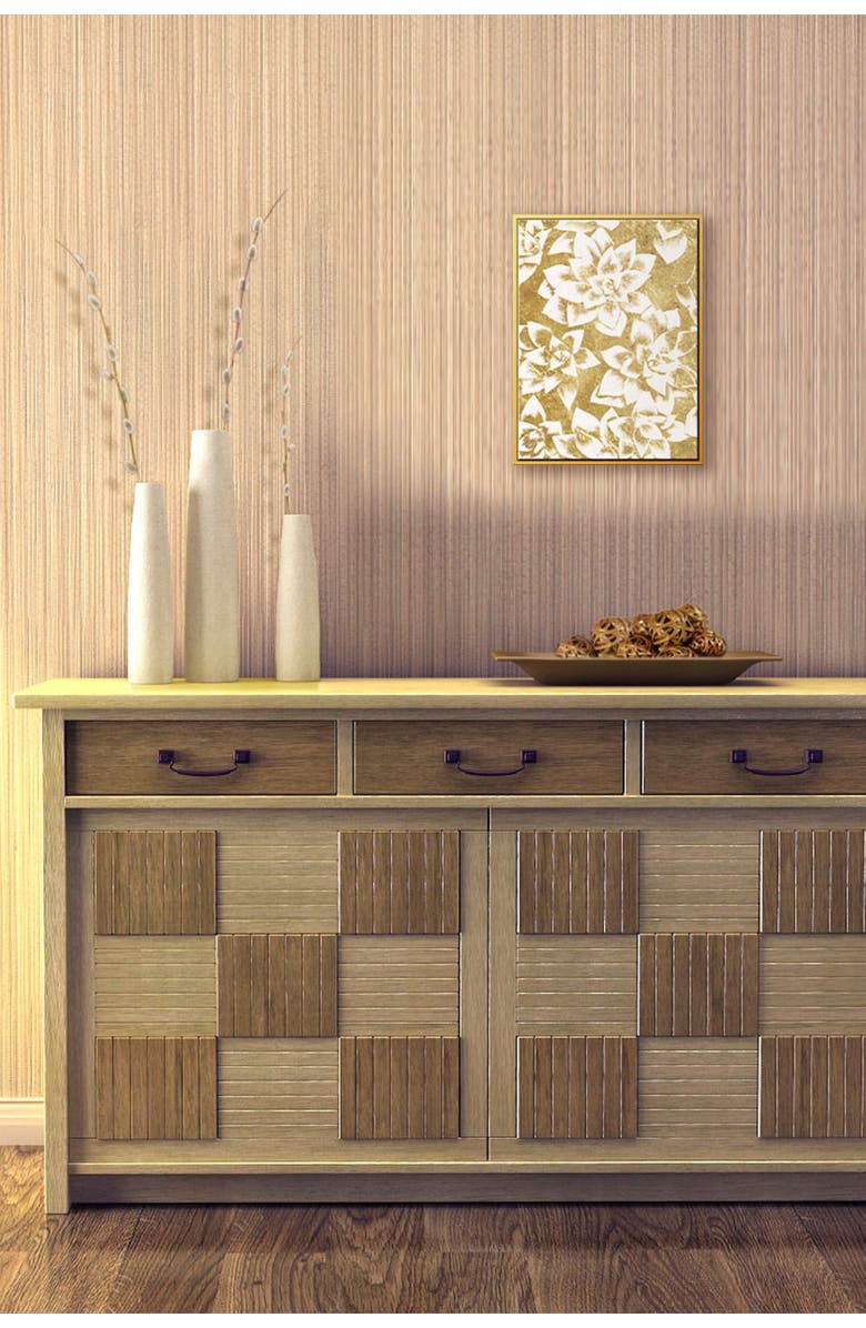 PTM IMAGES Golden Succulents Canvas with Floater Frame, Alternate, color, 