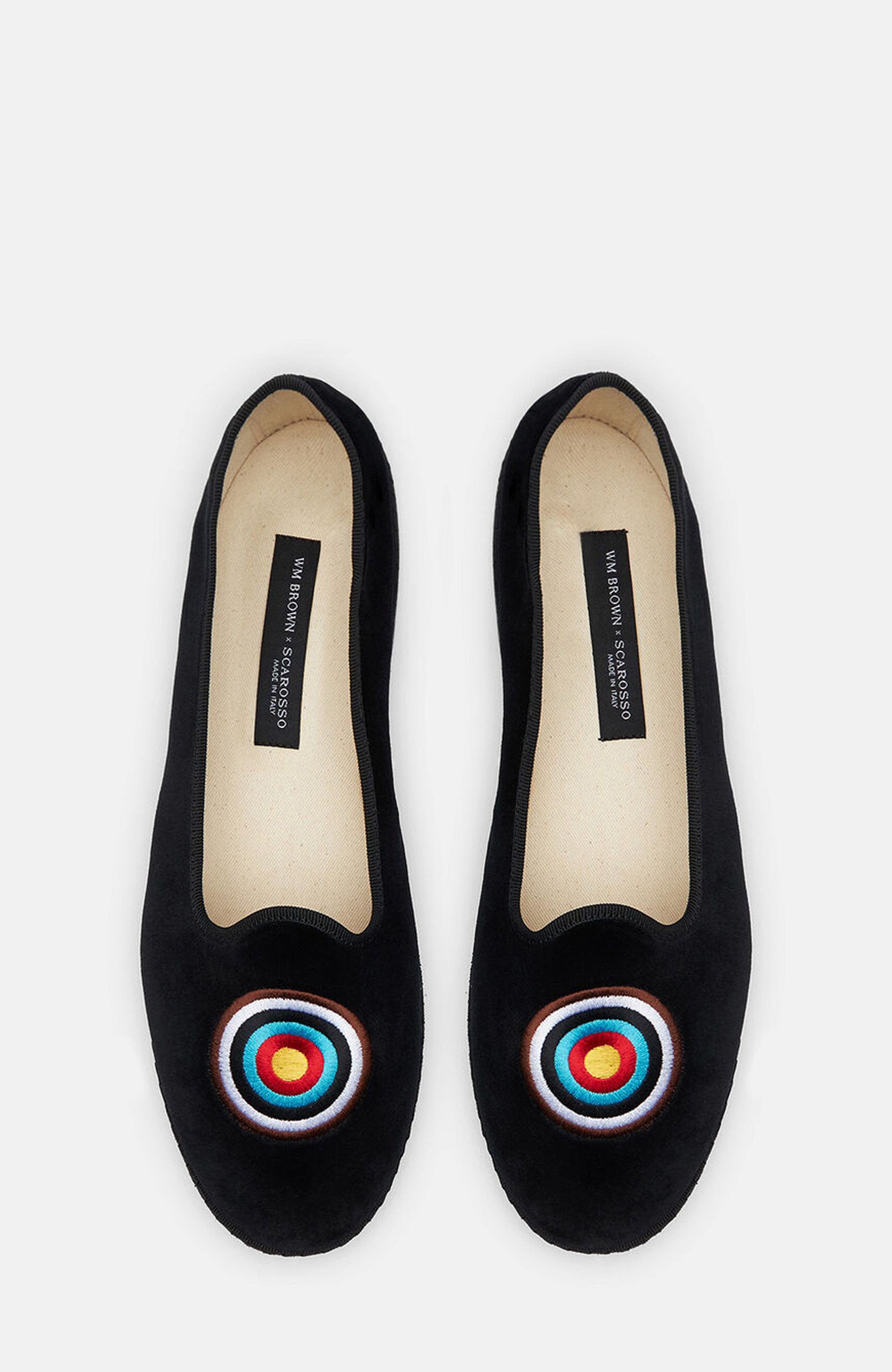 Target Slippers, Alternate, color, Black - Velvet
