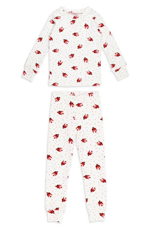 L'Ovedbaby x 'The Very Hungry Caterpillar™' Fitted Organic Cotton Two-Piece Pajamas in Red Bird 