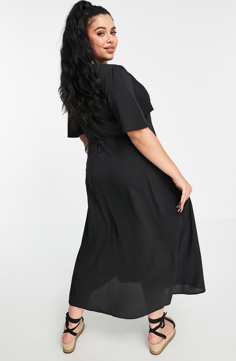 ASOS DESIGN Curve Button-Up Midi Dress, Alternate, color, 