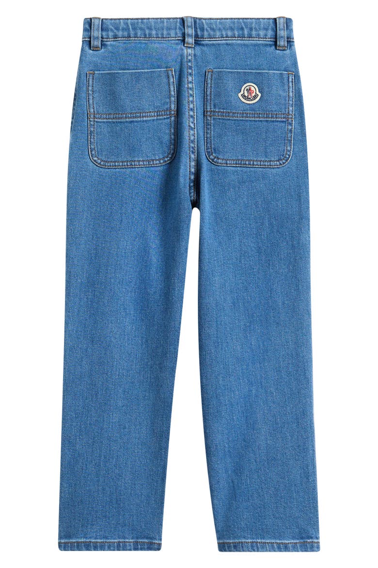 Kids' Tricolor Stripe Straight Leg Jeans, Alternate, color, BLUE