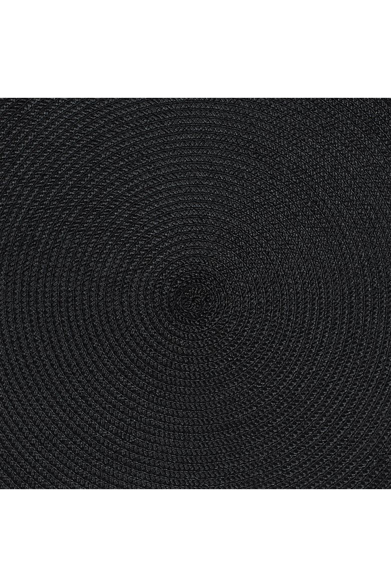 Indoor/Outdoor Round Placemat, Set/6, Black, Alternate, color, Black