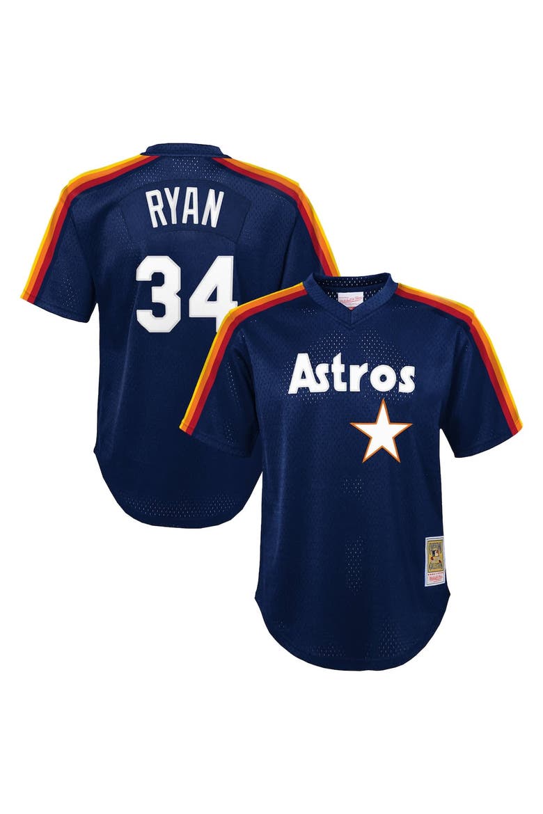 Toddler Mitchell & Ness Nolan Ryan Navy Houston Astros Throwback Mesh Batting Practice Jersey, Alternate, color, Navy