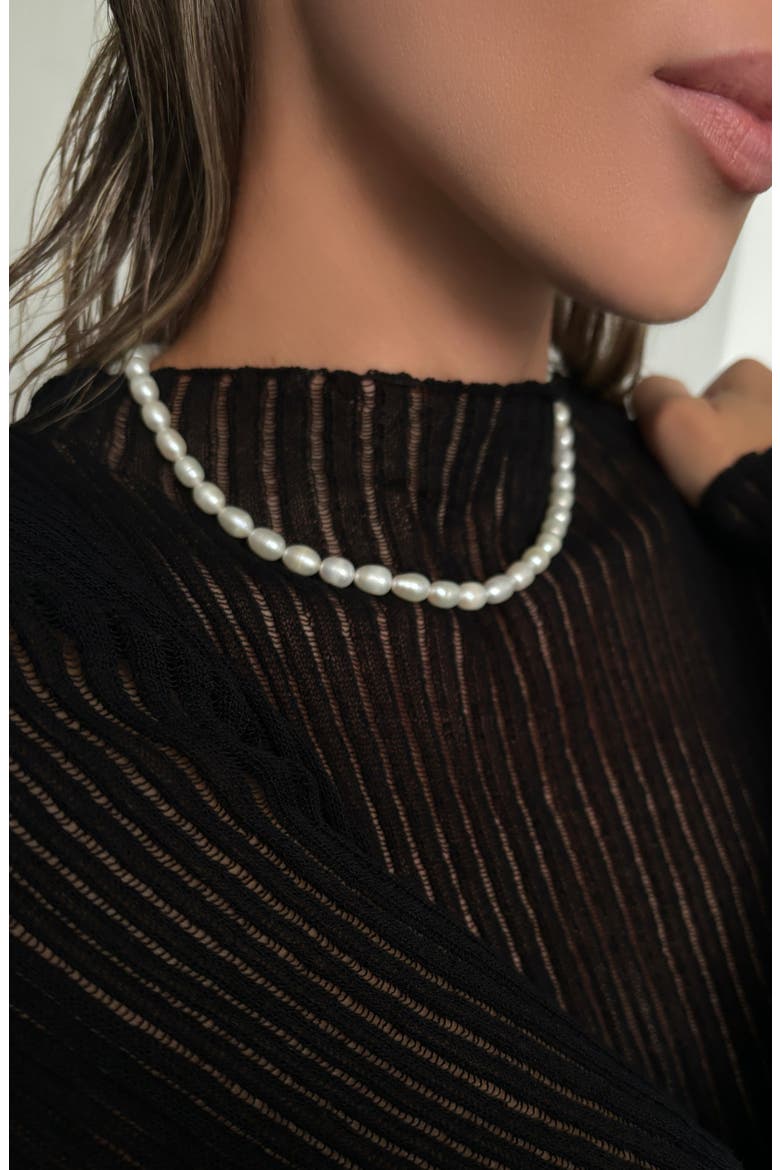 Freshwater Pearl 18 Inch Toggle Necklace, Alternate, color, WHITE/ GOLD
