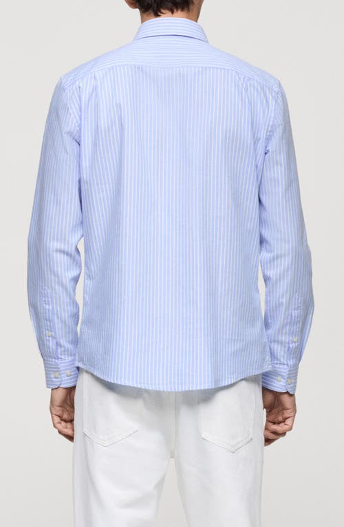 Mango Men's Slim-fit Kodak-striped Cotton Shirt In Sky Blue
