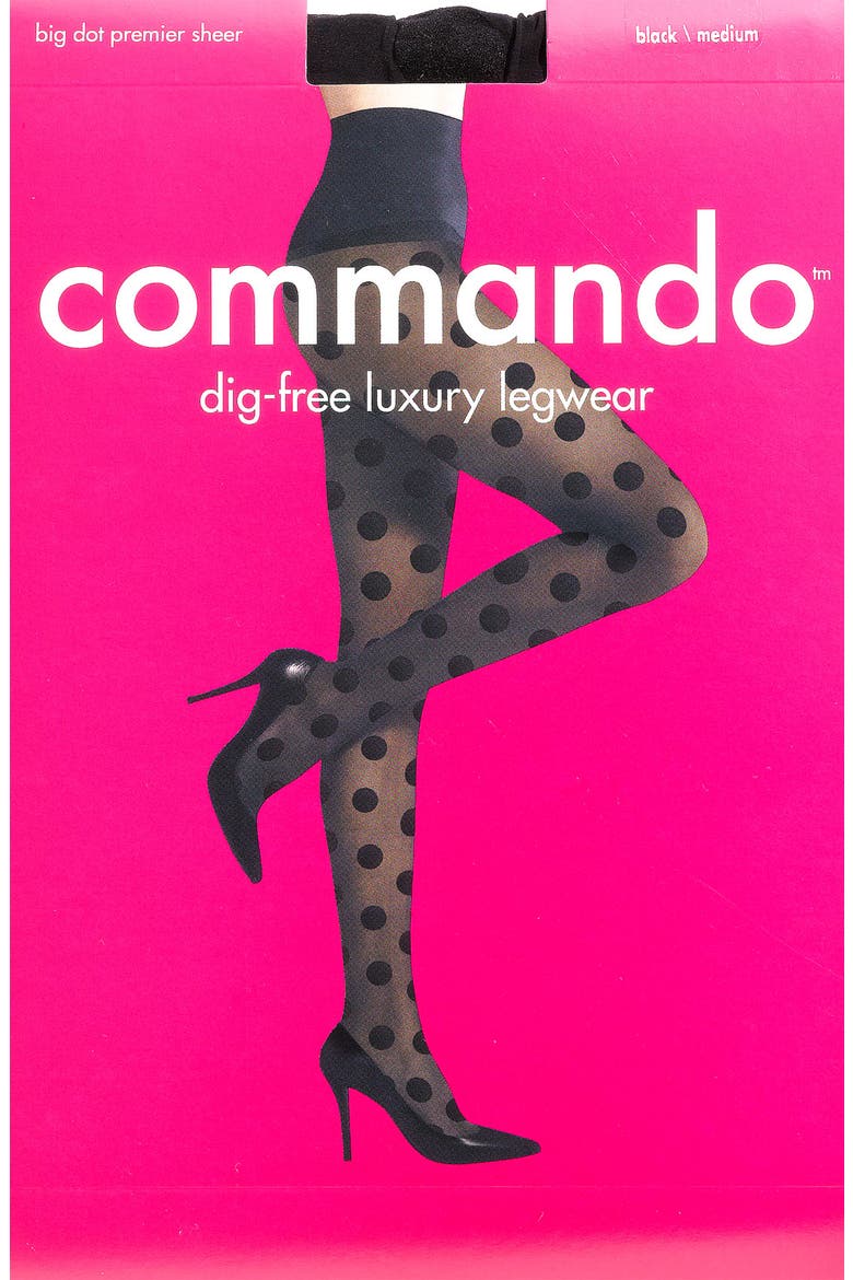 'Big Dot' Sheer Tights, Alternate, color, BLACK