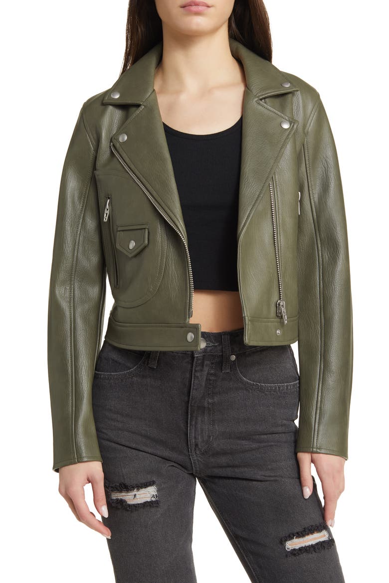 Faux Leather Moto Jacket, Main, color, NOT YOUR AVERAGE