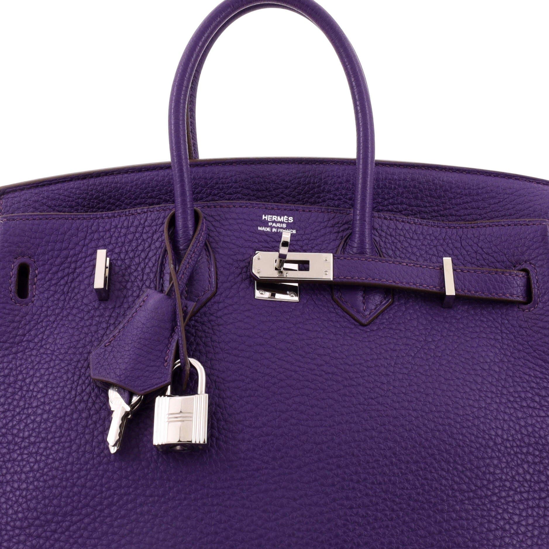 Birkin Handbag Purple Togo with Palladium Hardware 25, Alternate, color, Red