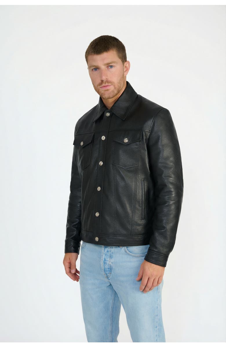 FURNIQ UK Oliver Leather Jacket, Alternate, color, Black