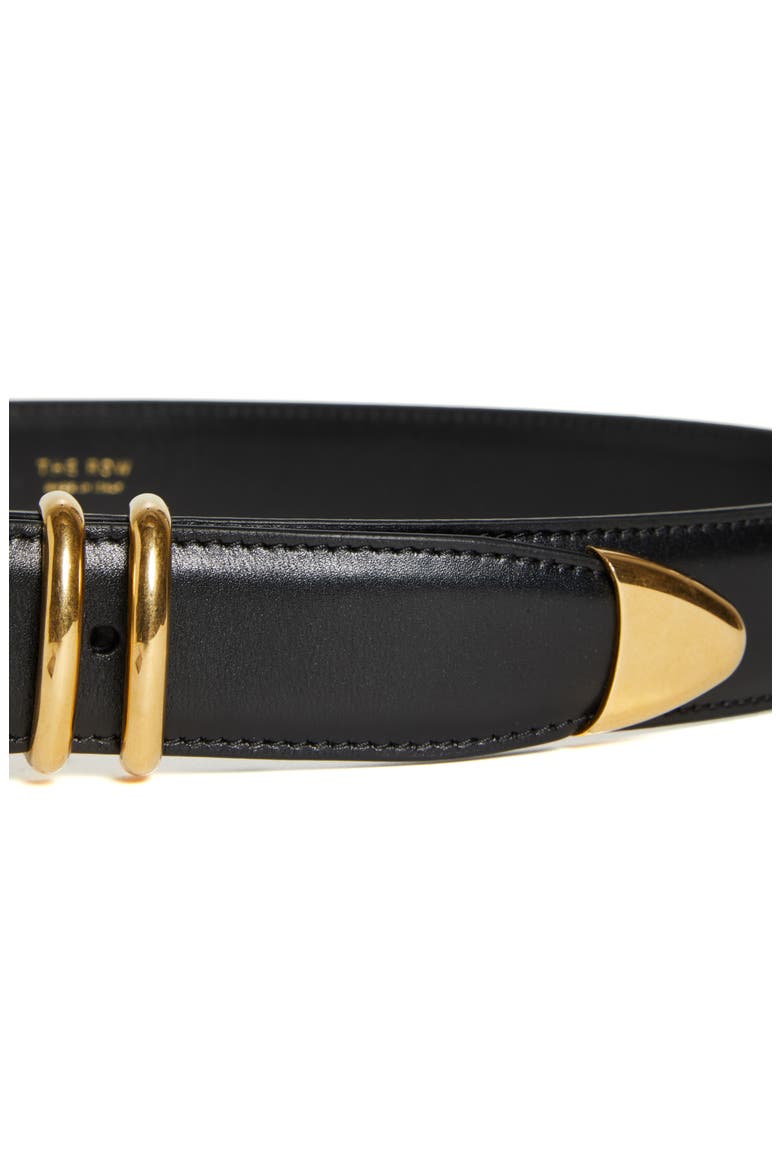 Leather Belt, Alternate, color, BLACK SHINY GOLD