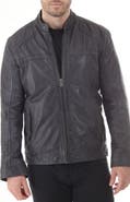 Missani Le Collezioni Water Resistant Leather Racer Jacket