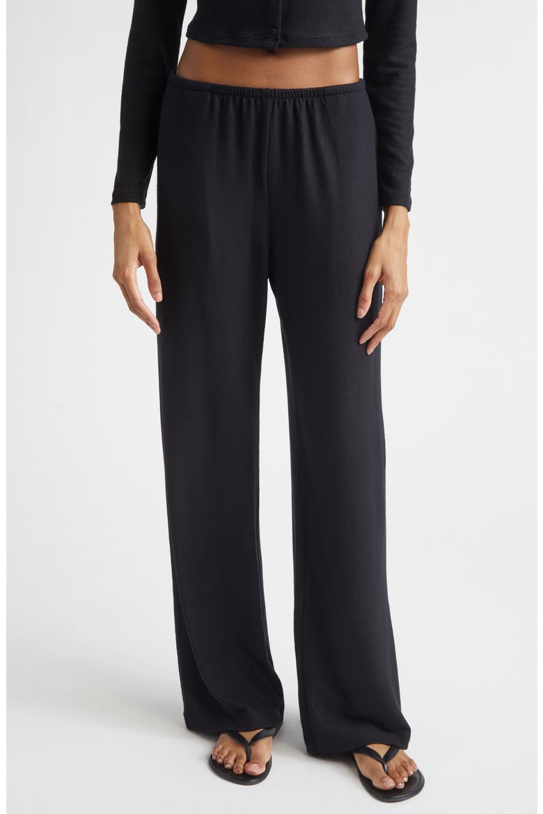 Lauren Knit Wide Leg Pants, Main, color, BLACK