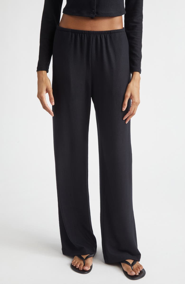 LESET Lauren Knit Wide Leg Pants, Main, color, Black