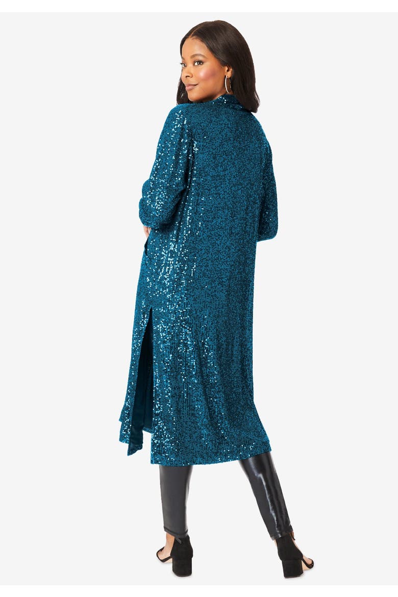 Plus Size Sequin Duster, Alternate, color, VINTAGE LAVENDER