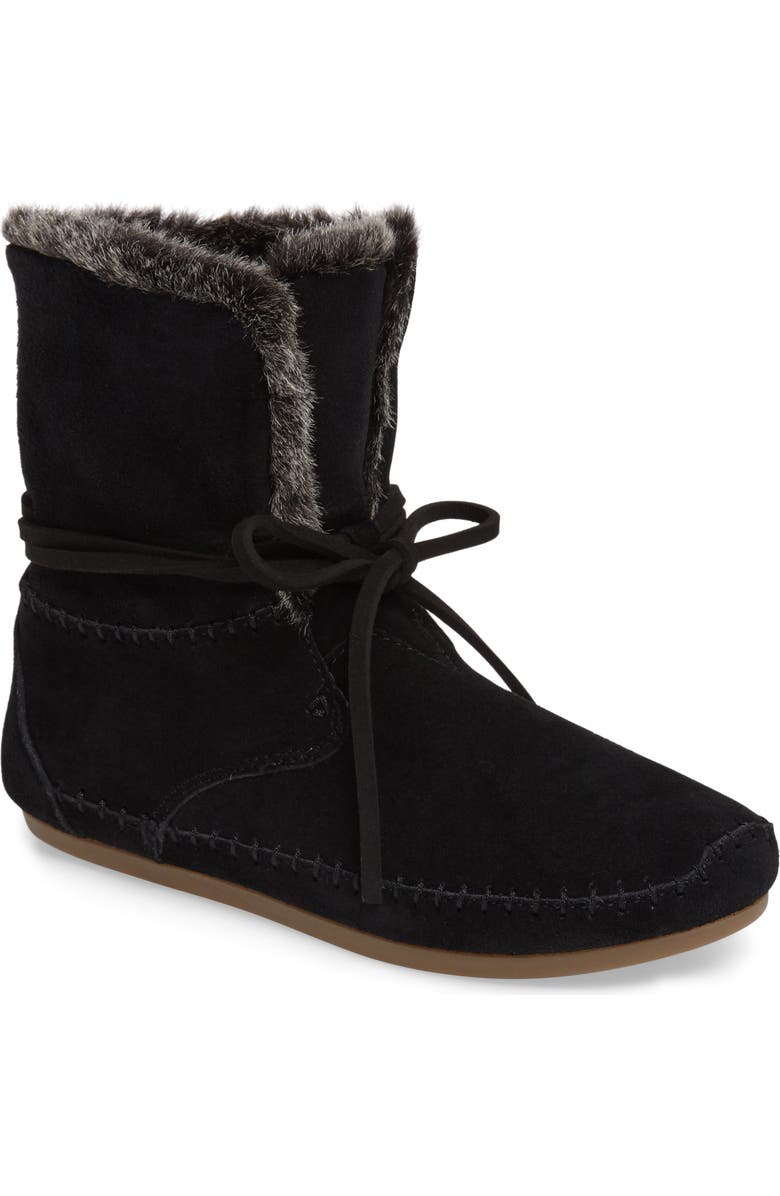 TOMS 'Zahara' Suede Bootie with Faux Fur Lining, Main, color,