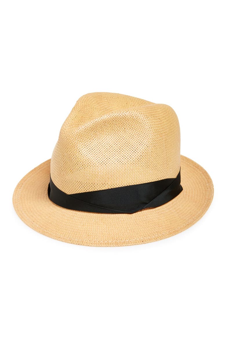 'Summer' Straw Fedora, Main, color, BEIGE