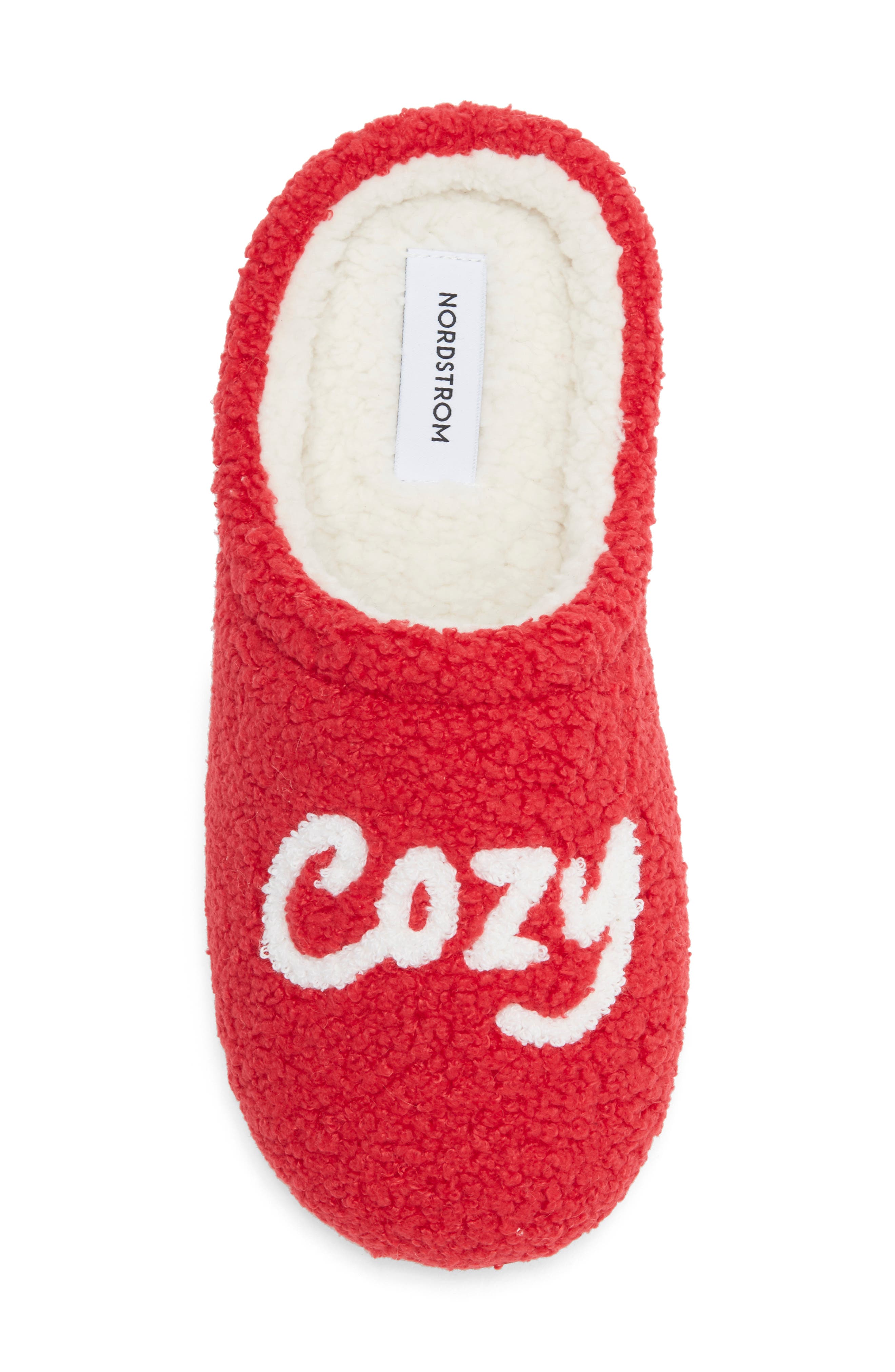 Cozy Crew Slipper, Alternate, color, RED
