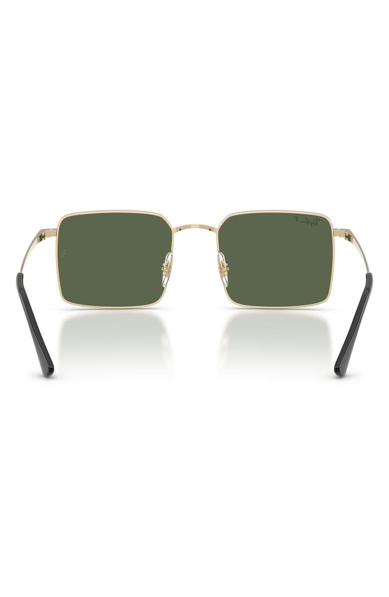 Ray-Ban Polarized Square Sunglasses, Alternate, color, Pale Gold / Dark Green Polar