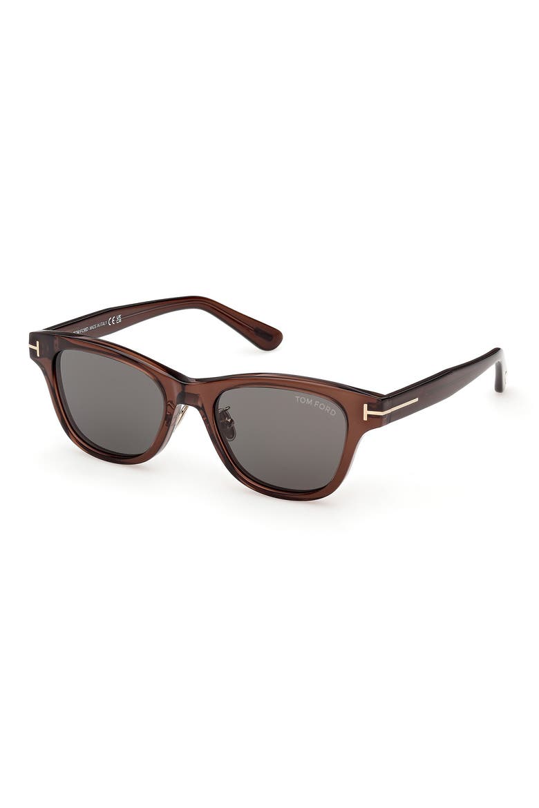 52mm Square Sunglasses, Alternate, color, SHINY BLACK / SMOKE
