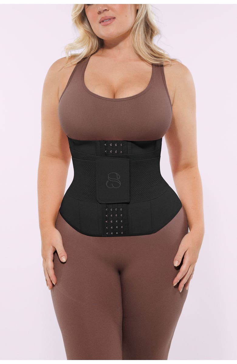 Shapellx NeoSweat AirSlim Convertible 2-in-1 Latex Waist Trainer, Main, color, Black