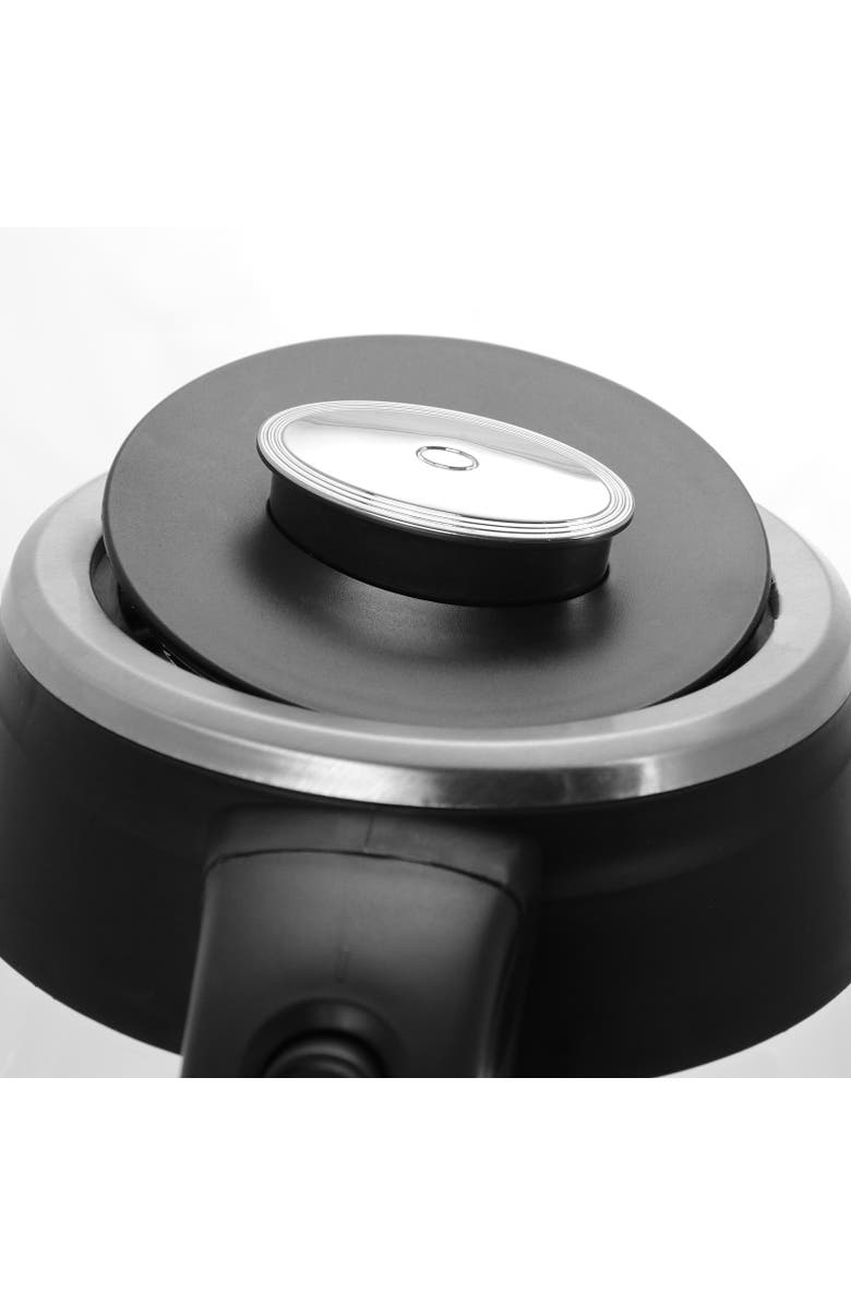 Megachef 1.9 Quart Cordless Glass and Stainless Steel Electric Tea Kettle with Tea Infuser, Alternate, color, Grey