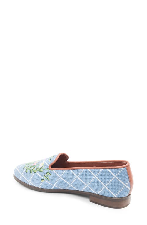 Bypaige Needlepoint Loafer In Blue/white Diamond