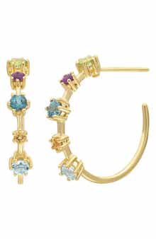 Bony Levy 14K Gold Stone Hoop Earrings