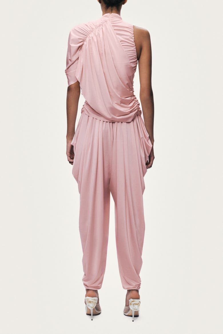 Asymmetric Sleeve Draped Blouse, Alternate, color, Pink