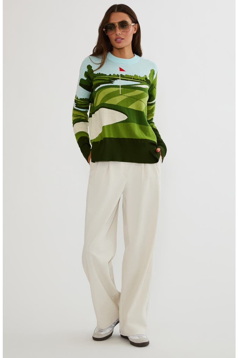 Callie Crewneck Sweater, Alternate, color, FAIRWAY