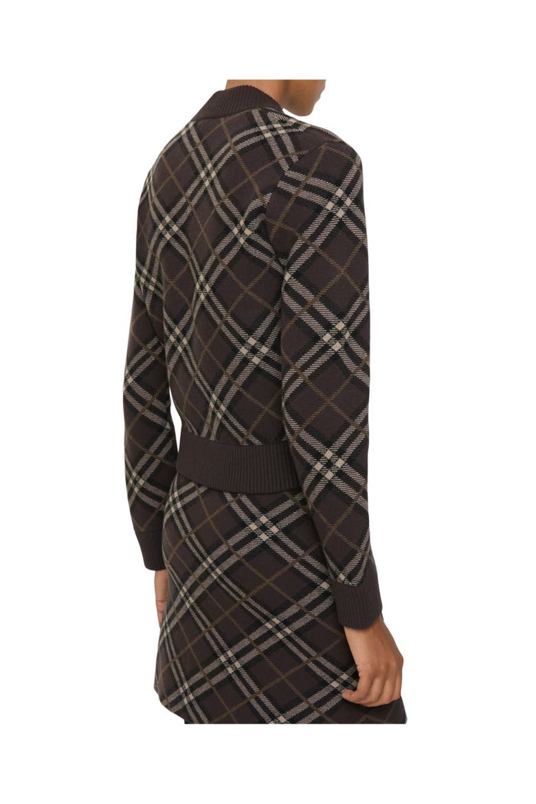 Check Wool Cashmere Bomber Jacket, Alternate, color, Truffle brown