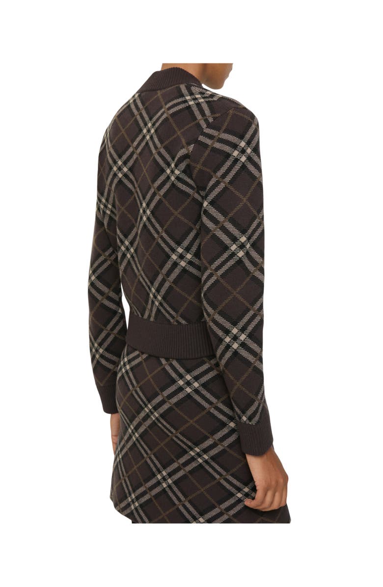 Burberry Check Wool Cashmere Bomber Jacket, Alternate, color, Truffle Brown