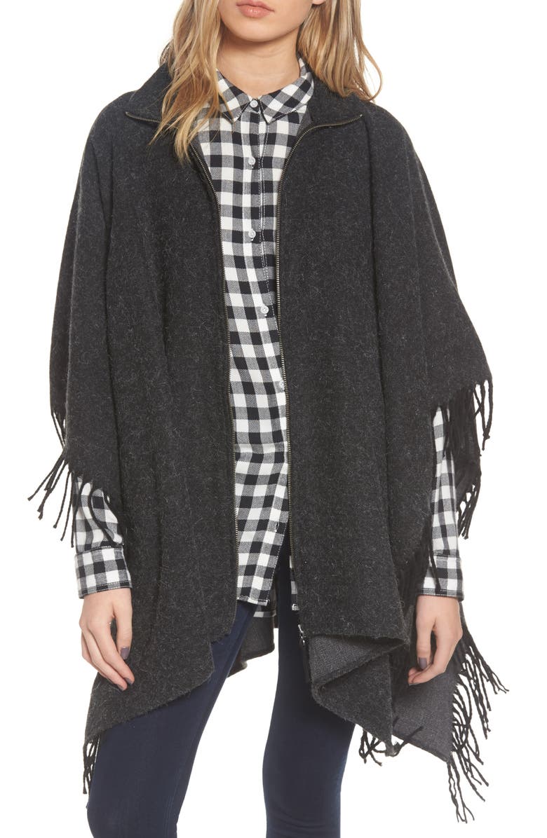 Treasure & Bond Zip Poncho, Main, color,