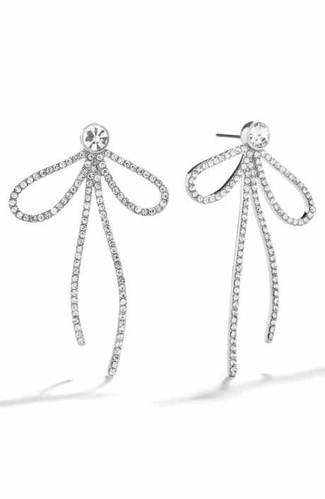 Madeline Crystal Bow Drop Earrings