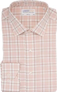 Lorenzo Uomo Trim Fit Large Windowpane Dress Shirt