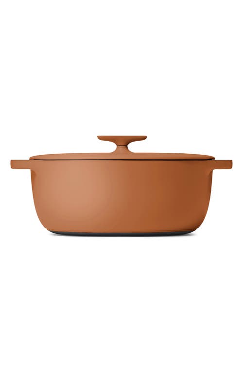 Caraway Enameled Cast Iron 8.5-quart Oval Dutch Oven With Lid In Brown