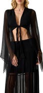 Marciano Tamia Long Sleeve Crinkle Chiffon Top