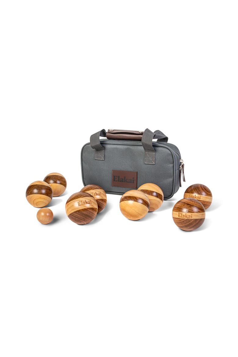 Hevea Roamer Bocce Set, Main, color, Natural Hevea Wood