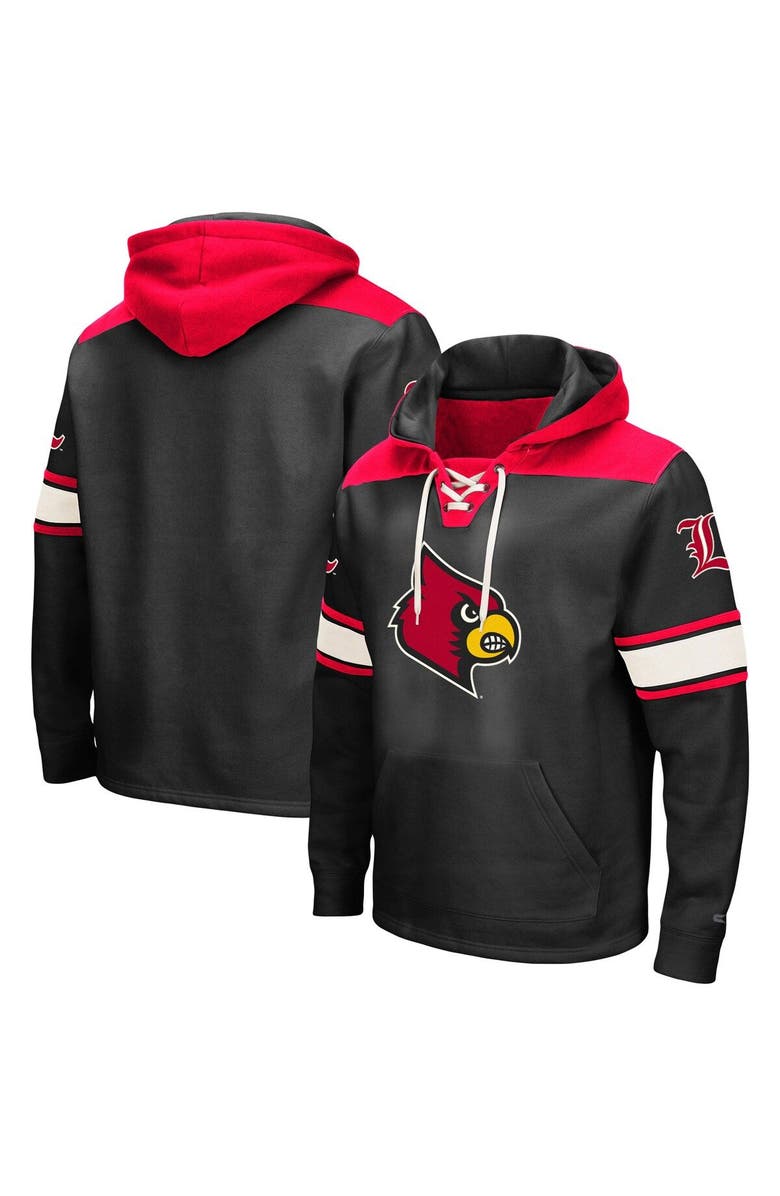 COLOSSEUM Men's Colosseum Black Louisville Cardinals 2.0 Lace-Up Logo Pullover Hoodie, Main, color, Black