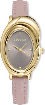 Ettika Bubble Dome Leather Strap Watch